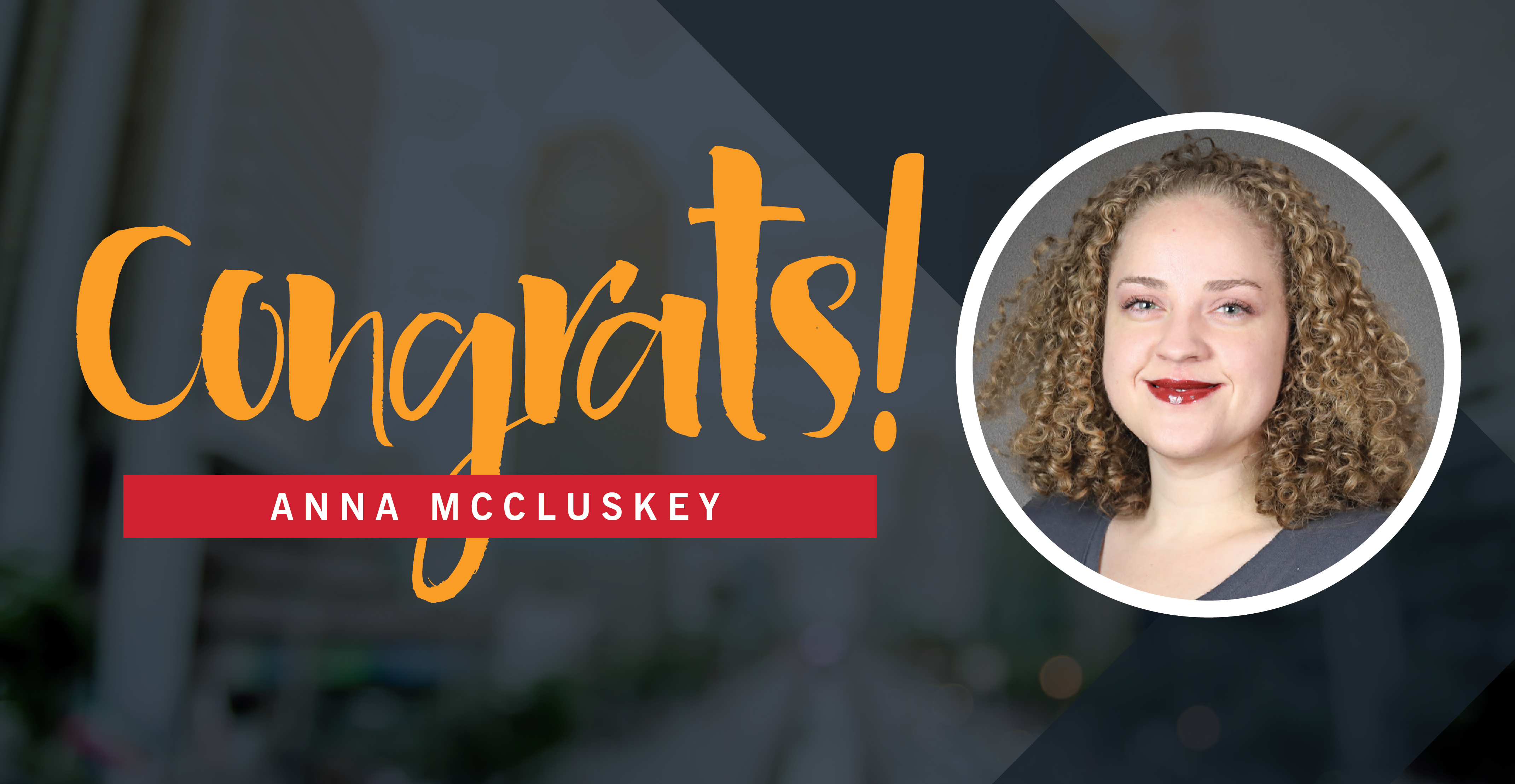 Congratulations to Anna McCluskey